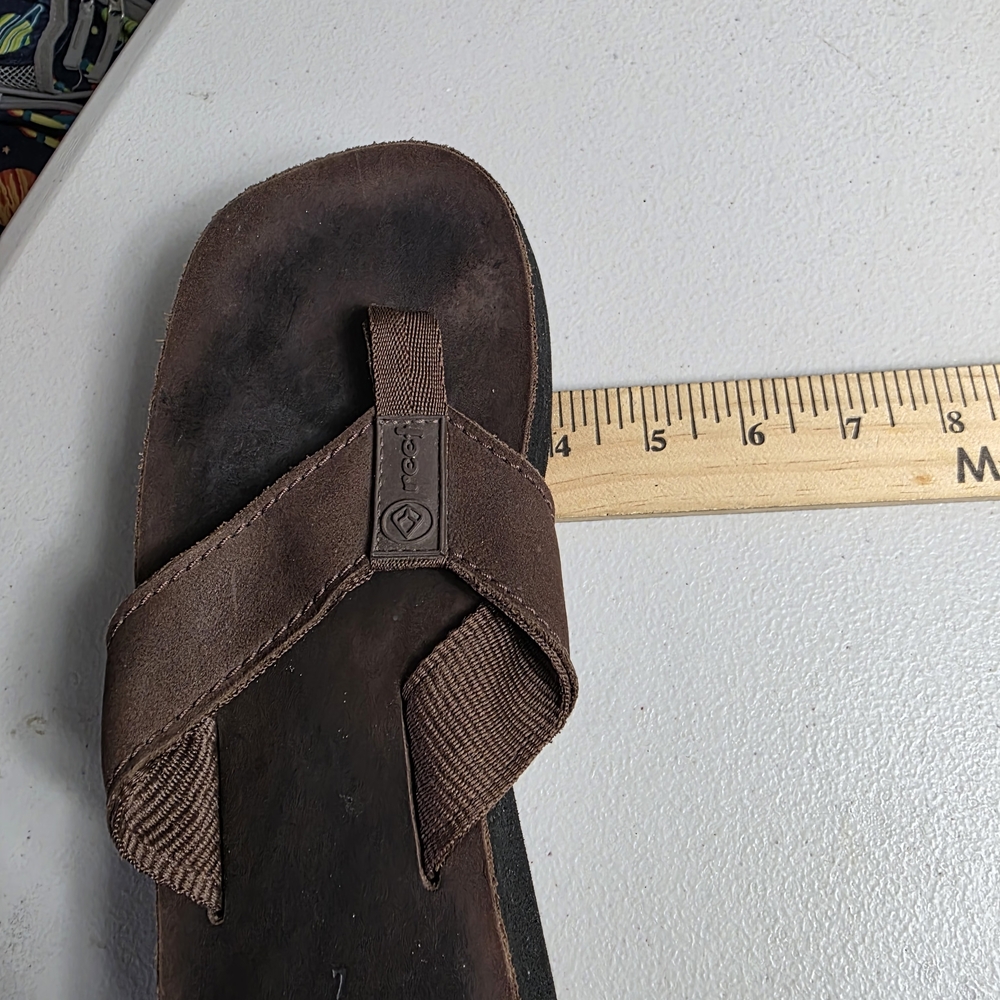 Brown Leather Platform Flip Flop Sandals - Picture 5 of 9